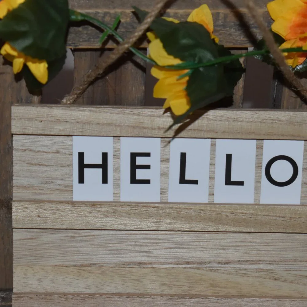 Small Wood Message Letter Board & Letters Hanging Sign Cottage Farmhouse Decor